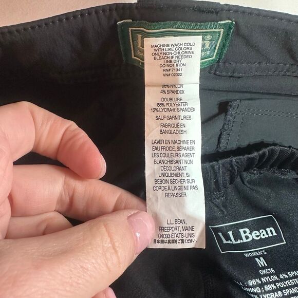 LL Bean Comfort Cycling Capris Pants‎ Removable Shorts Size Medium Black Hiking - Picture 4 of 16